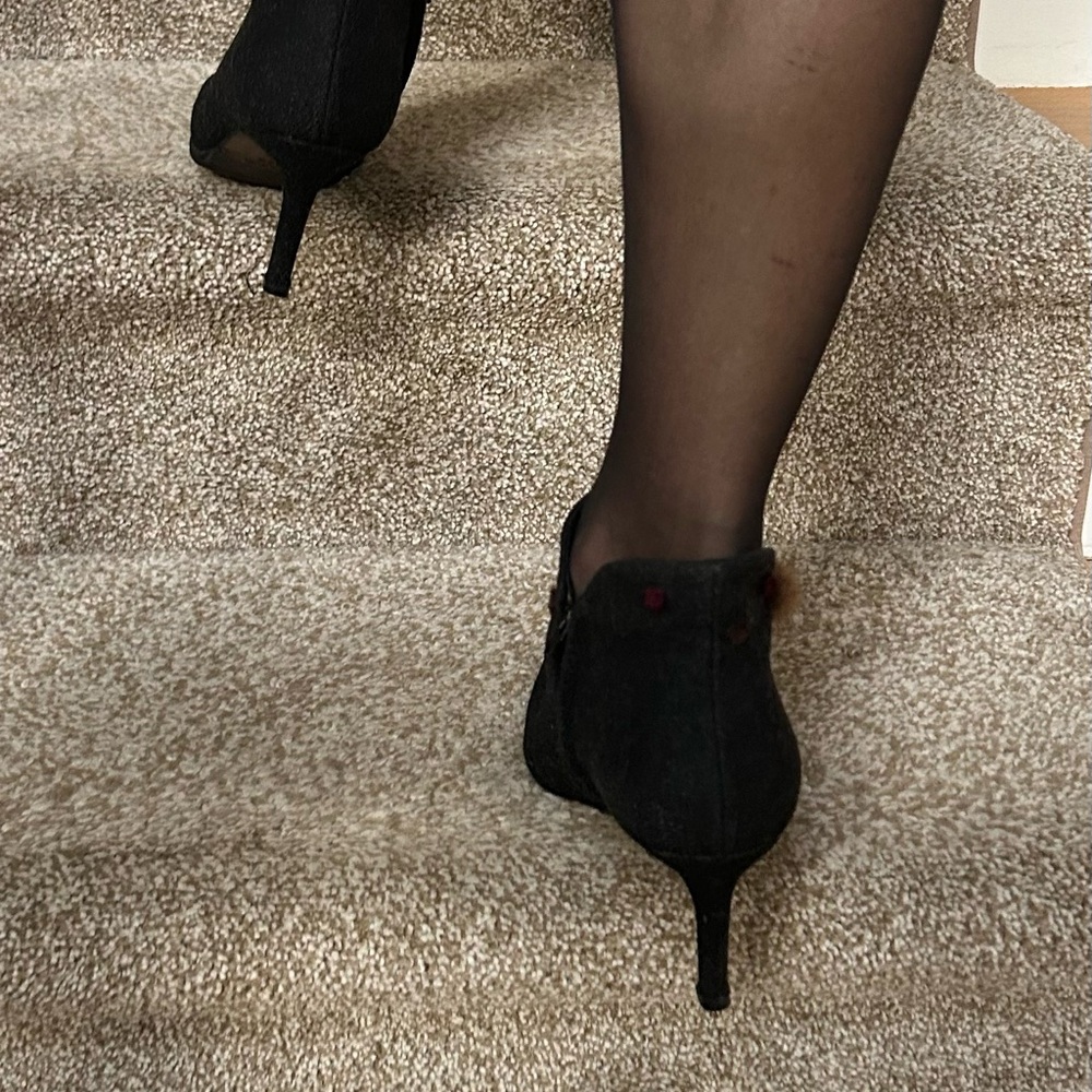 Dior vintage Black wool ankle Heeled Boots. - Picture 10 of 12